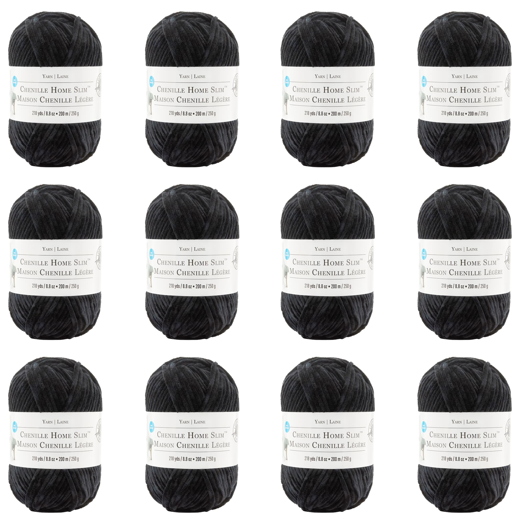 12 Pack: Chenille Home Slim™ Solid Yarn by Loops & Threads®